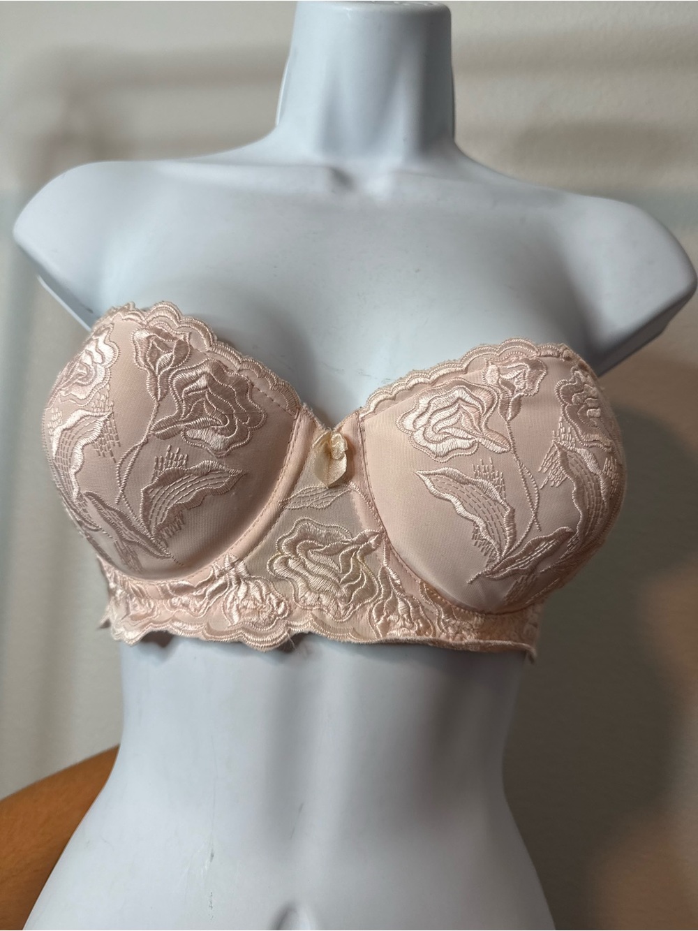 Strapless Lace Longline Bra - Light Blush